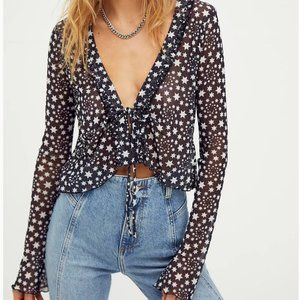 NWT! Free People Marne Top | Black | Size L